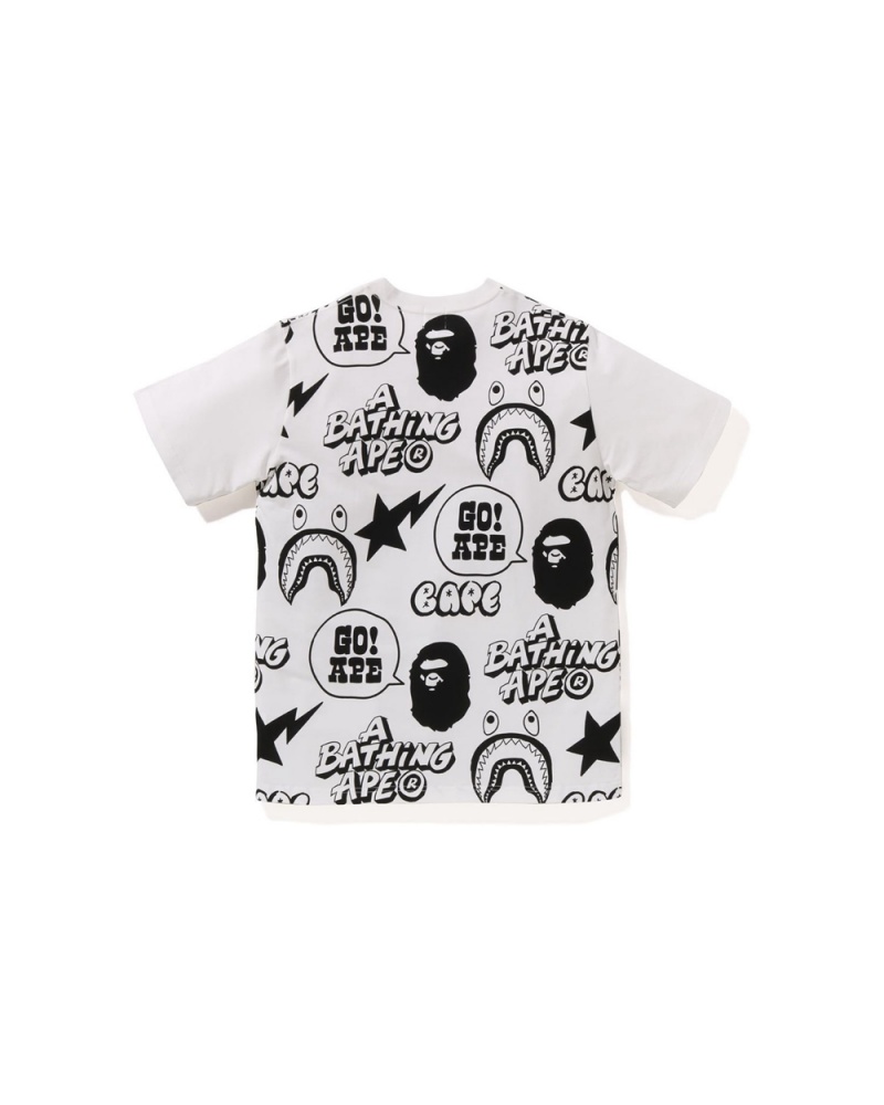 Hauts Bape Graffiti Pattern Jr Blanche Enfant | MLF-27665336